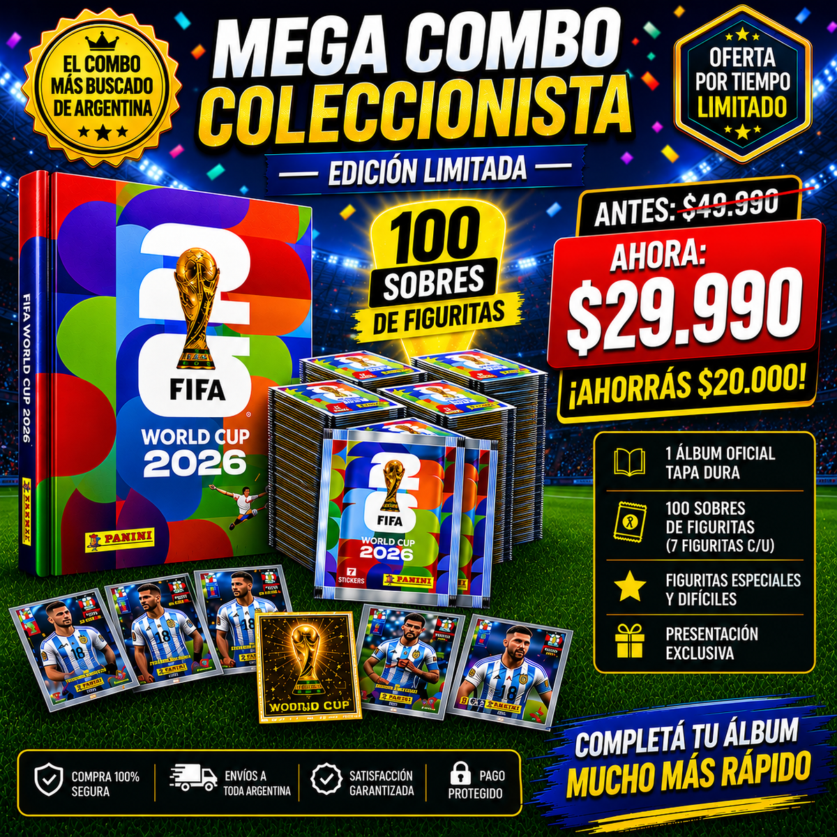 Álbum Del Mundial 2026 Nuevo + 100 Sobres de Figuritas