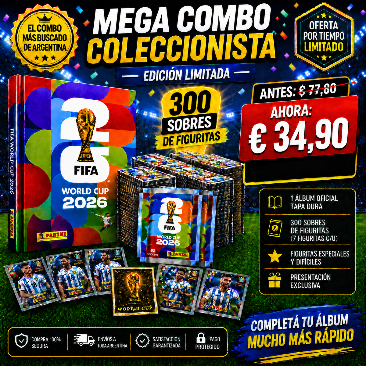 Álbum Del Mundial 2026 Nuevo + 150 Sobres de Figuritas